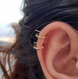 Hoop Huggie Earrings - Dainty 18K Gold Hoops