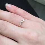 Nature-Inspired Diamond Cluster Ring - Handmade 18K Gold Wedding Band