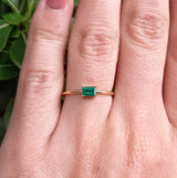 Simple Genuine Colombian Emerald Baguette Ring