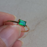Simple Genuine Colombian Emerald Baguette Ring