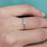 Dainty 0.1 Ct Genuine Diamond Engagement Ring