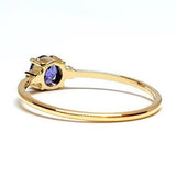 Round Tanzanite Engagement Ring – Natural Tanzanite and Diamond Ring – Solid Gold December and April Birthstone Ring