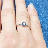 Round Tanzanite Engagement Ring – Natural Tanzanite and Diamond Ring – Solid Gold December and April Birthstone Ring