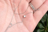 Floating 0.15 CT Diamond Solitaire Necklace – Simple Wedding Diamond Necklace – Dainty Genuine Diamond Pendant – Handmade Minimalist Jewelry
