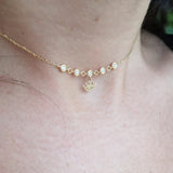 Natural Bezel Diamond Chocker Necklace