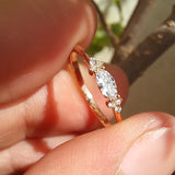 Vintage East-West Marquise Diamond Engagement Ring