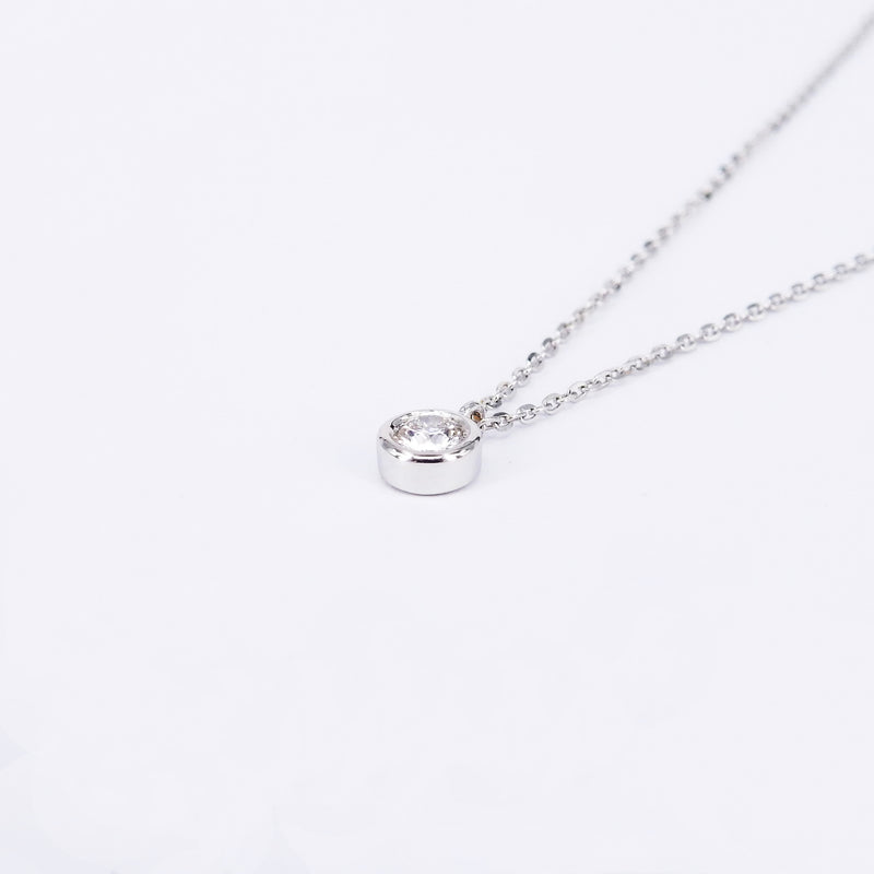 Large Natural Diamond Bezel Pendant Necklace – Minimalist Everyday Diamond Necklace – Dainty Layered Bridal Necklace