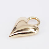 Solid 18k Gold Heart Hoop Earrings – Statement Dangling Love Charm - Everyday Handmade Fine Jewelry