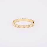 Nature-Inspired Hexagon Diamond Band –  Solid 18k Gold Stacking Eternity Ring