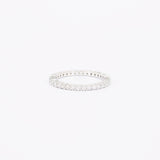 1.7 mm Thin Shared Prong Full Eternity Ring – Dainty Diamond Wedding Band – Simple Stacking Diamond Band – Real April Birthstone Ring