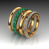 Custom Order / Second Payment / Interlocking Diamond & Emerald Ring