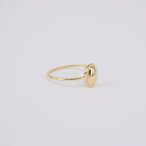 Textured Oval Shape Gold Ring