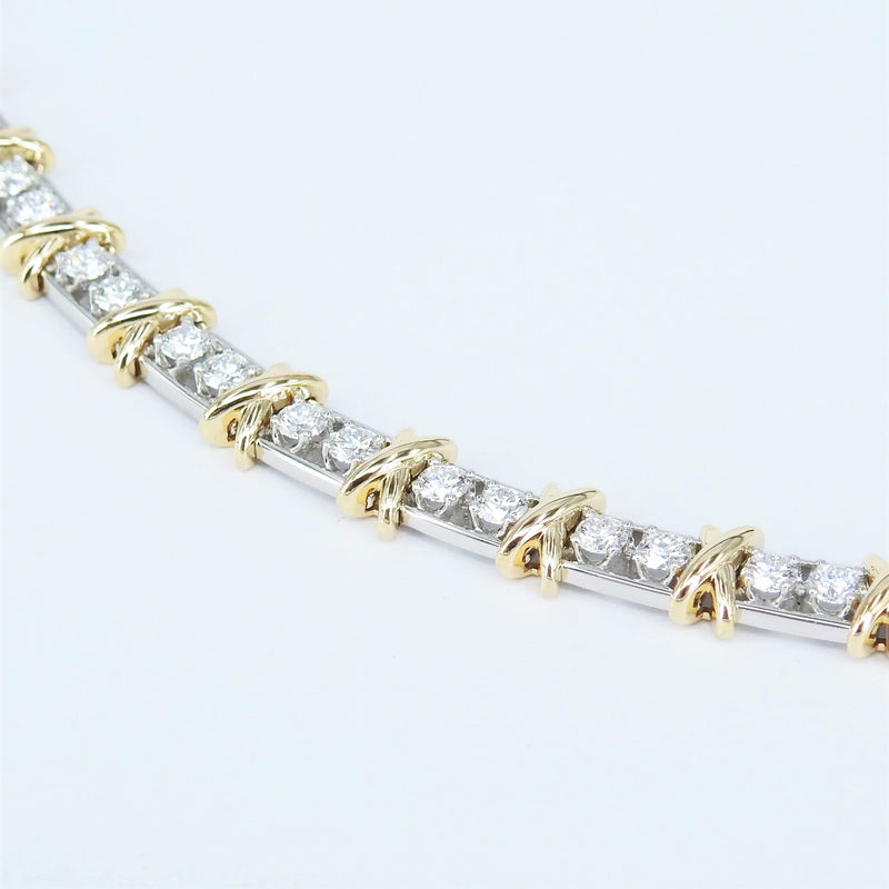 Unique Diamond Tennis Necklace - Statement Solid Gold Bridal Choker