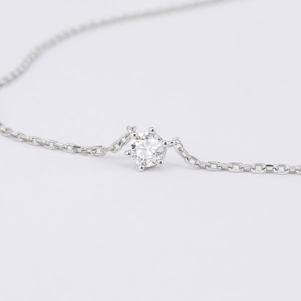 Minimalist Diamond Pendant Necklace – 0.20 ct Round 18k Gold Solitaire Necklace