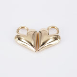 Solid 18k Gold Heart Hoop Earrings – Statement Dangling Love Charm - Everyday Handmade Fine Jewelry