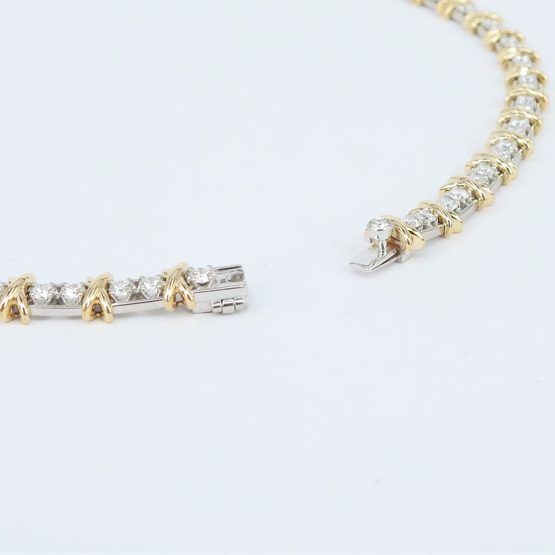 Unique Diamond Tennis Necklace - Statement Solid Gold Bridal Choker