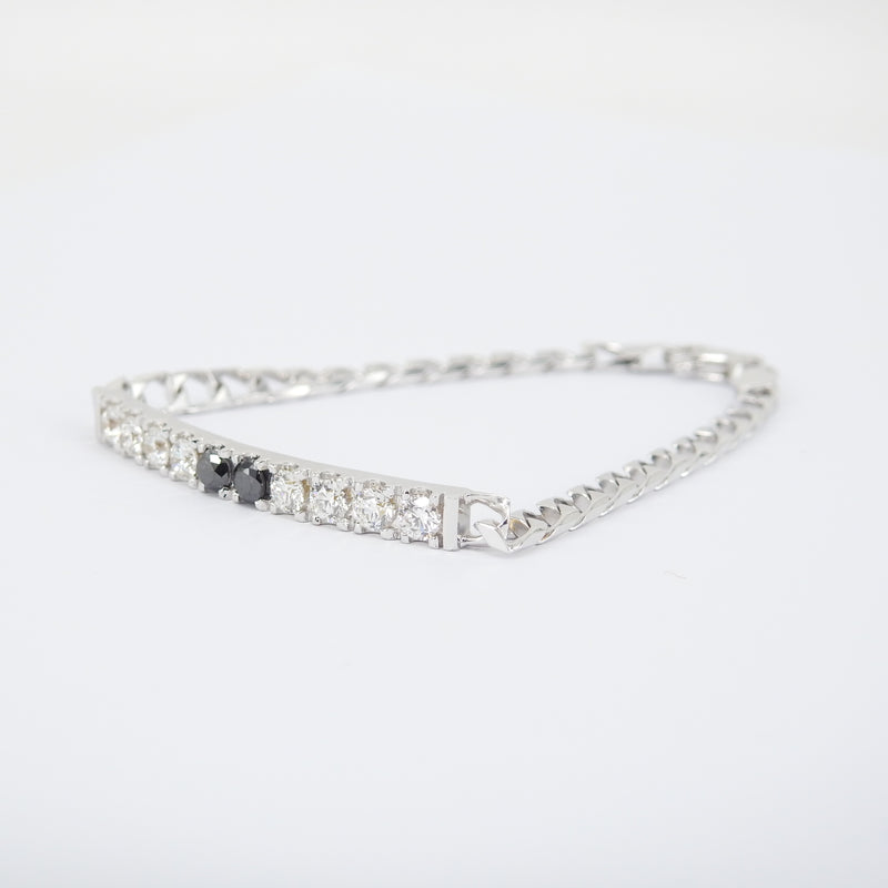 Men Diamond Bracelet - " Yin and Yang "