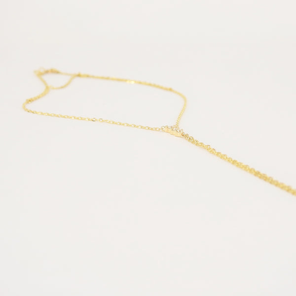 Dainty Handmade Diamond Gold Hand Chain - Graduated Genuine Minimalist Diamond Bracelet