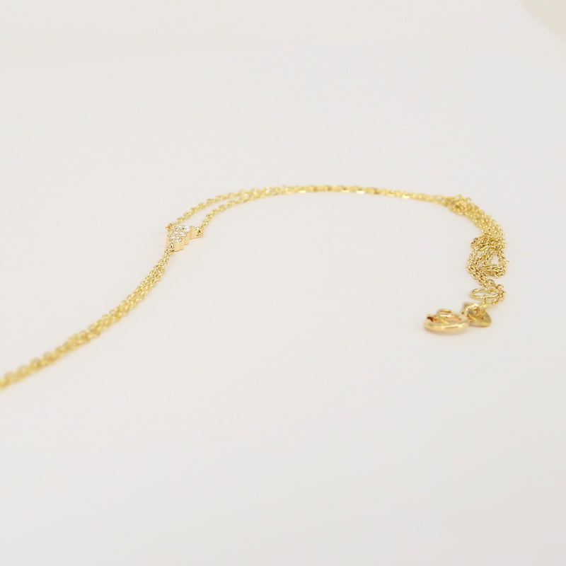Dainty Diamond Gold Hand Chain - Graduated Genuine Diamond Bracelet - Minimalist Handmade Jewelry