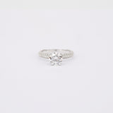 Three-Sided Pave GIA Certified Diamond Solitaire Engagement Ring