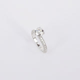 Three-Sided Pave GIA Certified Diamond Solitaire Engagement Ring