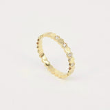 Nature-Inspired Hexagon Diamond Band –  Solid 18k Gold Stacking Eternity Ring