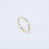 Nature-Inspired Hexagon Diamond Band –  Solid 18k Gold Stacking Eternity Ring