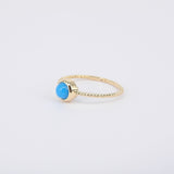 Dainty Round Sleeping Beauty Bezel Turquoise Ring