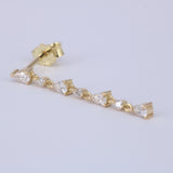 Pear Diamond Drop Earrings – Solid 18K Gold Dangle Earrings – Delicate Diamond Bridal Earrings – Wedding Diamond Earrings for Women