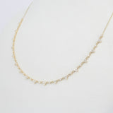 Trio Diamond Necklace - Nature Inspired Cluster Choker - Solid 18k Gold Layered Necklace