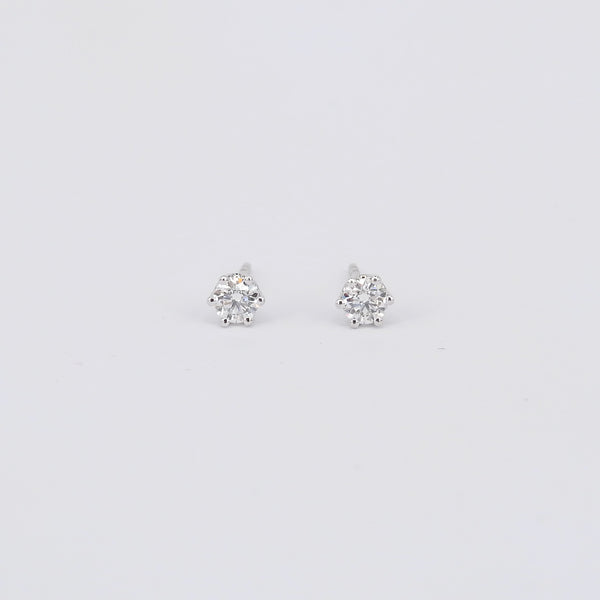 Large Solitaire Diamond Studs (0.4 Ct) - Vintage 6 Prongs