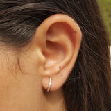 Diamond Huggie Earrings – Flat Hoop Earrings - Dainty Delicate Birdal Set Earrings – Genuine Handmade Diamond Jewelry