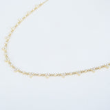 Trio Diamond Necklace - Nature Inspired Cluster Choker - Solid 18k Gold Layered Necklace