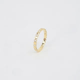 Nature-Inspired Hexagon Diamond Band –  Solid 18k Gold Stacking Eternity Ring