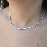 7.50 Ct Graduated Floating Diamond Choker Tennis Necklace