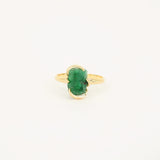 Rough Colombian Emerald Solitaire Engagement Ring - 4.4 Ct
