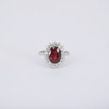 Unheated Mozambique Ruby Engagement Ring - Double Diamond Halo Ruby Ring - April & July Birthstone Ring