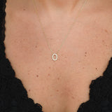 Natural Dainty Diamond Initial Pendant – Simple Delicate Custom Letter Necklace