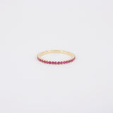 Dainty Ruby Full Eternity Ring – Minimalist Ruby Ring – Simple genuine Wedding Band - Natural July Birthstone Ring - Ruby Stacking Gold Ring