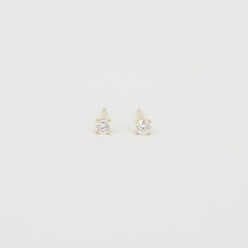 White 14 Karat Small Hoop Diamond Hoop Earrings With 0.50Tw Round G/H  Si1-Si2 Diamonds