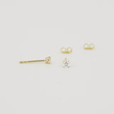 Small Delicate Genuine Diamond Stud Earrings