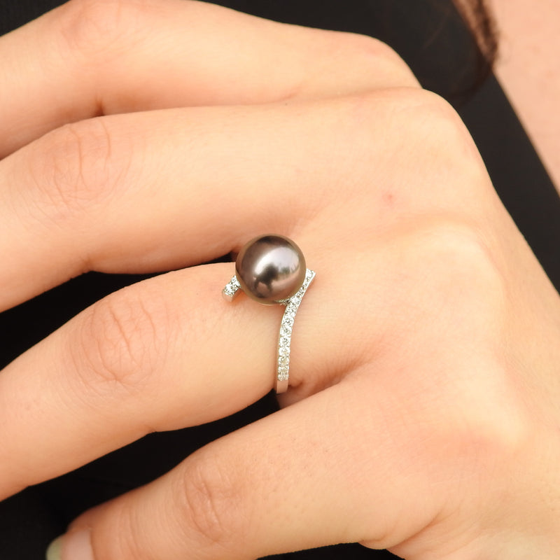 Men's Cultured Black Pearl Two-Tone Claw Ring, Sterling - QVC.com