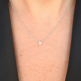 Floating 0.15 CT Diamond Solitaire Necklace – Simple Wedding Diamond Necklace – Dainty Genuine Diamond Pendant – Handmade Minimalist Jewelry