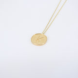 Horoscope Gold Pendant • Letter necklace • 18K Gold Zodiac Sign Necklace • Personalized Cancer Horoscope Gold Medallion • Vintage Necklace