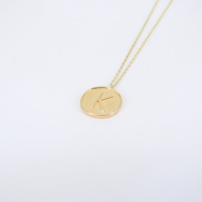 Horoscope Gold Pendant • Letter necklace • 18K Gold Zodiac Sign Necklace • Personalized Cancer Horoscope Gold Medallion • Vintage Necklace