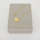 Horoscope Gold Pendant • Letter necklace • 18K Gold Zodiac Sign Necklace • Personalized Cancer Horoscope Gold Medallion • Vintage Necklace