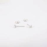 Dainty Diamond Stud Earrings – Delicate Genuine Diamond Earrings – Small Solitaire Earrings – Small Diamond Bridal Set