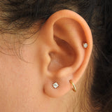 Dainty Diamond Stud Earrings – Delicate Genuine Diamond Earrings – Small Solitaire Earrings – Small Diamond Bridal Set