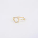 Open Circle Dainty Diamond Ring - Genuine Diamond Ring