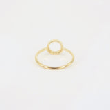 Open Circle Dainty Diamond Ring - Genuine Diamond Ring